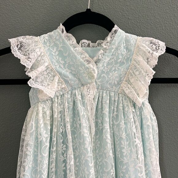 Vintage Light Blue Lace Toddler Cloak Coat 3T - Picture 2 of 13